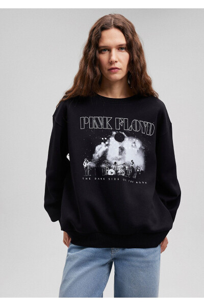 Pink Floyd Baskılı Siyah Sweatshirt 1S10113-900 - 2