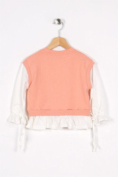 Pink Girls' Sweatshirt with Tassels - 2