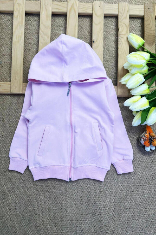 Pink Hooded Cardigan for Girls - 1