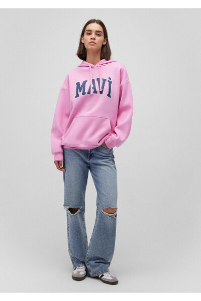 Pink Hoodie with Logo Print 1600361-71038 - 10