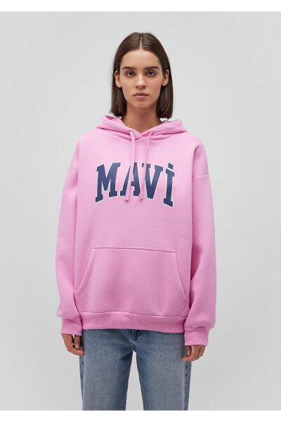 Pink Hoodie with Logo Print 1600361-71038 - 4