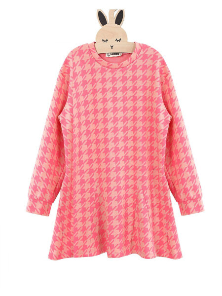 Pink Jacquard Soft Texture Dress for Girls - 4