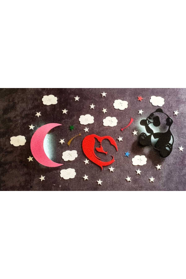 Pink Moon - Mother Baby - Panda Children's Room Decorative LED Night Light - 2