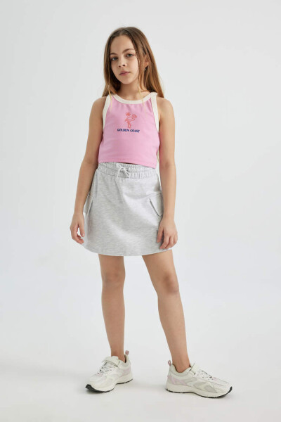 Pink Printed Athletic Tank Top for Girls - 2