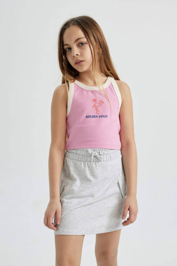 Pink Printed Athletic Tank Top for Girls - 6