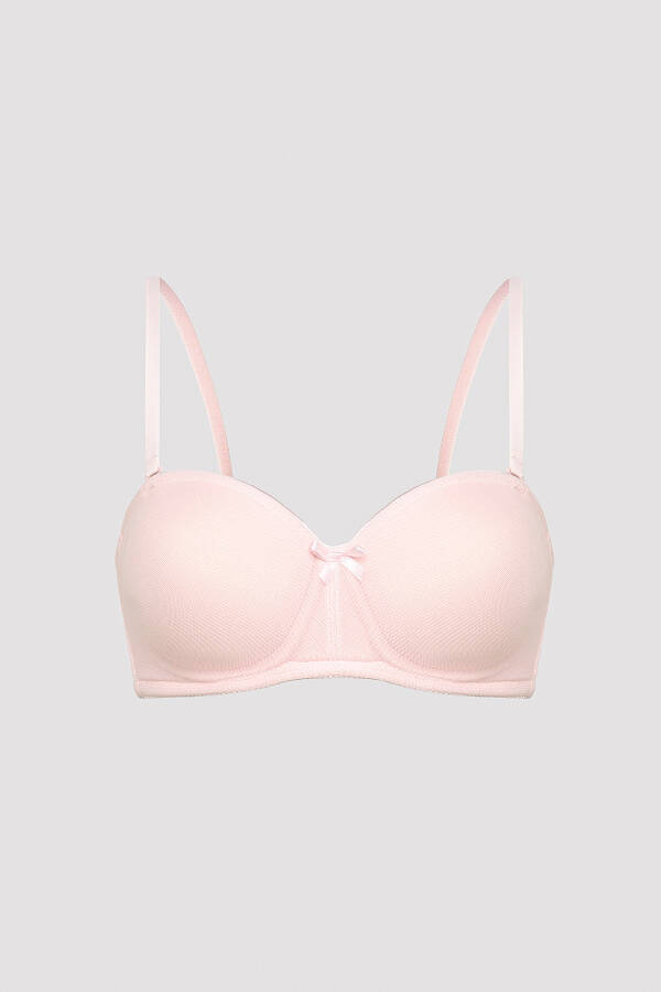 Pink Push-Up Underwire Non-Padded Lotus Bra - 8