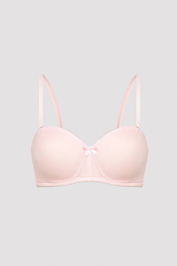 Pink Push-Up Underwire Non-Padded Lotus Bra - 4