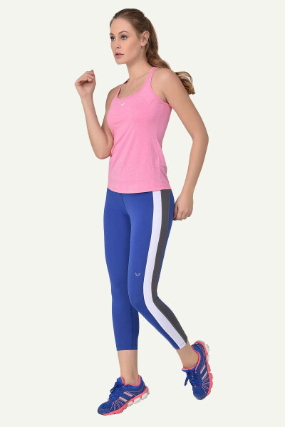 Pink Women's Wide Neck Breathable Sleeveless Sports Training Tank Top Running Athletic T-Shirt 8604 - 6