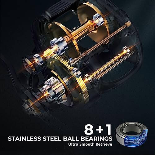 Piscifun Alijoz 400 Baitcaster Fishing Reel, 38Lbs Max Drag Aluminum Alloy Frame Baitcasting Reel, Available in 6.6:1/8.1:1 Gear Ratio, Freshwater and Saltwater Low Profile Casting Reel for Musky - 11