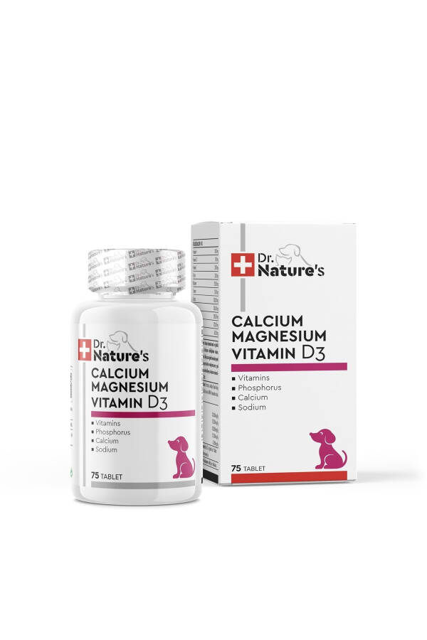 Пищевая добавка для собак Dr. Natures Calcium Magnesium для поддержки суставов (75 таблеток) - 1