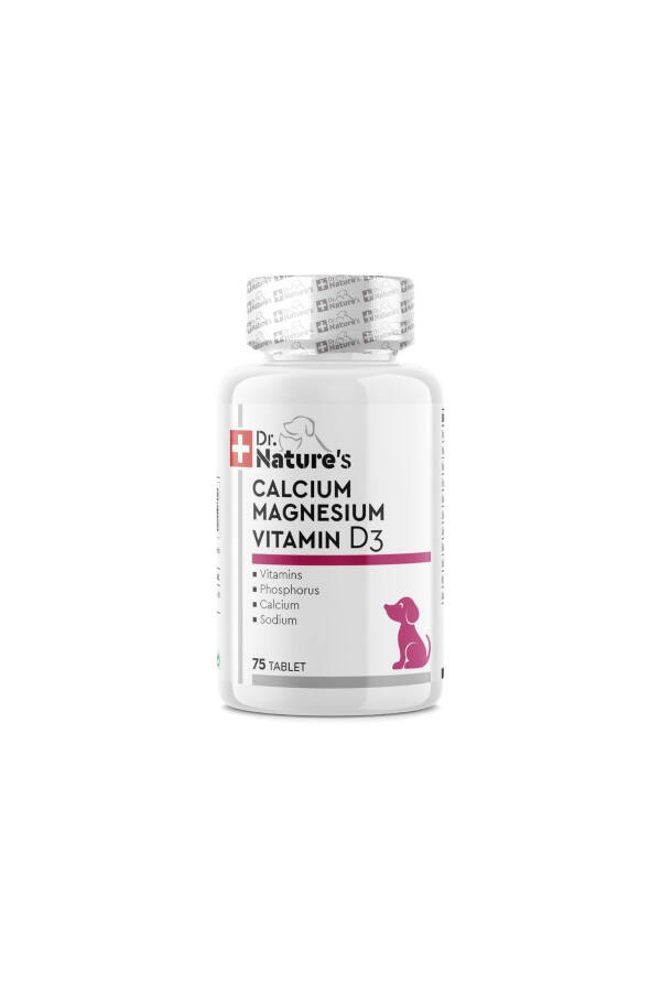 Пищевая добавка для собак Dr. Natures Calcium Magnesium для поддержки суставов (75 таблеток) - 2