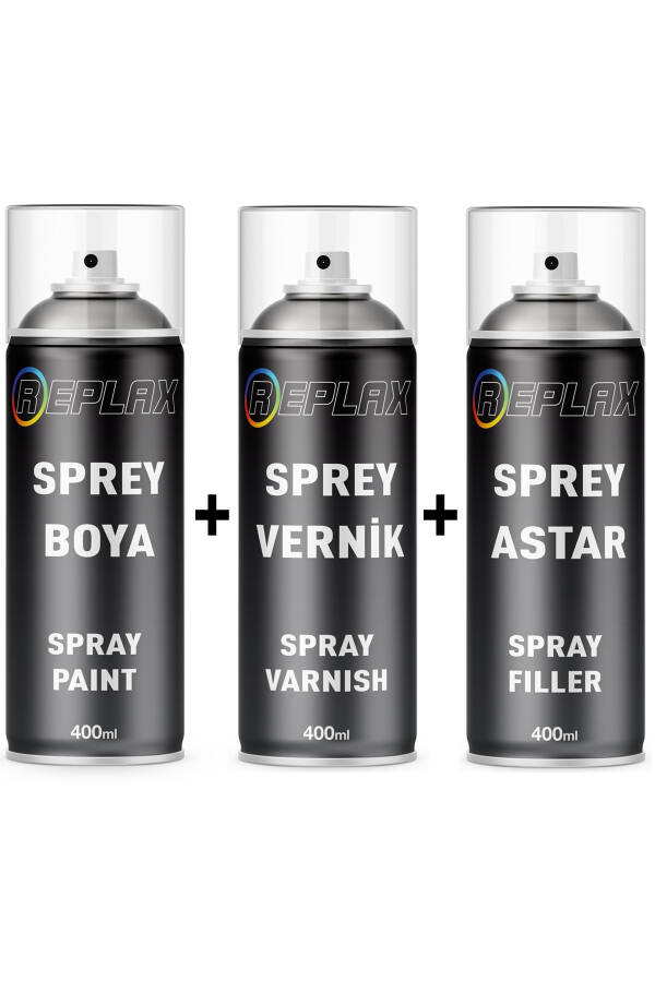 Piyano Siyahı Sprey Rötuş Boyası + Vernik + Astar - 1