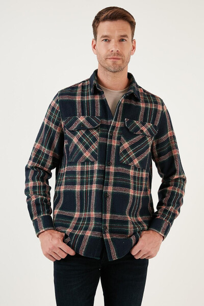 Plaid Double Pocket Regular Fit Winter Lumberjack Shirt CF24W127159 - 3