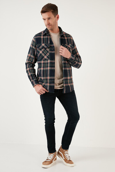 Plaid Double Pocket Regular Fit Winter Lumberjack Shirt CF24W127159 - 4