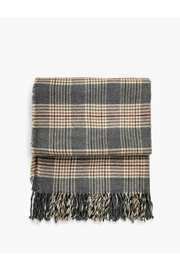 Plaid Scarf with Tassel Detail - 2