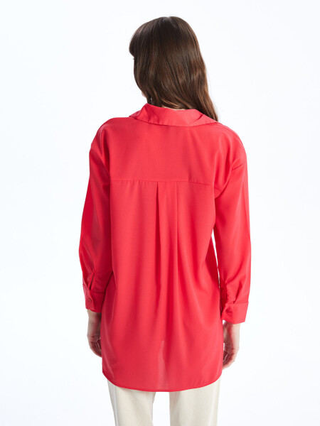 Plain Long Sleeve Oversized Women's Shirt Tunic - 12