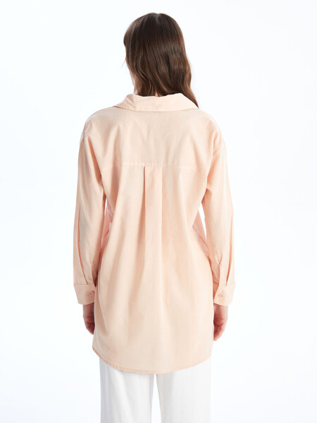 Plain Long Sleeve Oversized Women's Shirt Tunic - 12