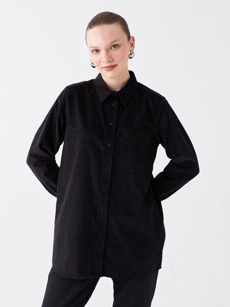 Plain Long Sleeve Women's Shirt Tunic - 2