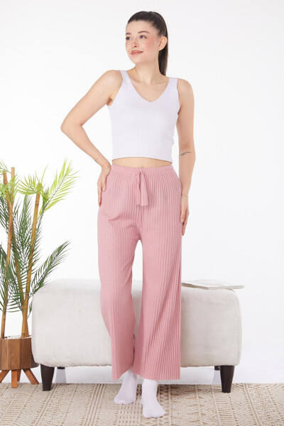 Plain Medium Women's Pink Sweatpants - 25855 - 1