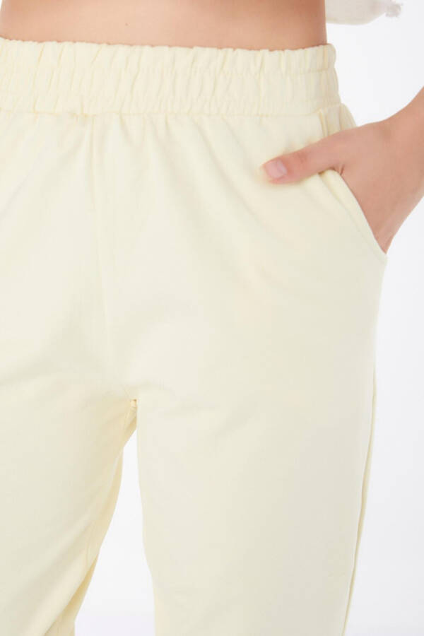 Plain Mid-Rise Women's Yellow Sweatpants - 25705 - 6