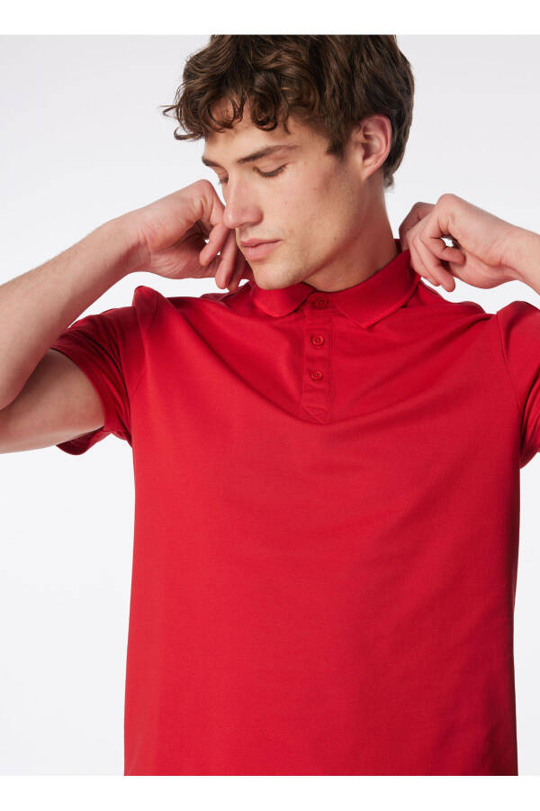 Plain Red Men's Polo T-Shirt M2YP25KARS0G532_SS PAUL PIQUE TAPE - 1