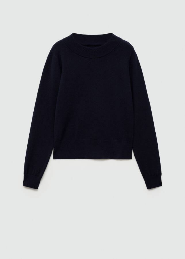 Plain round neck sweater - Dark purple - 1