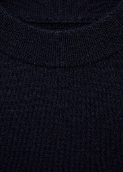 Plain round neck sweater - Dark purple - 4