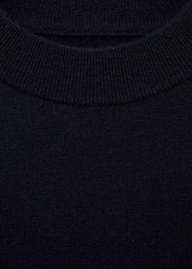 Plain round neck sweater - Dark purple - 4