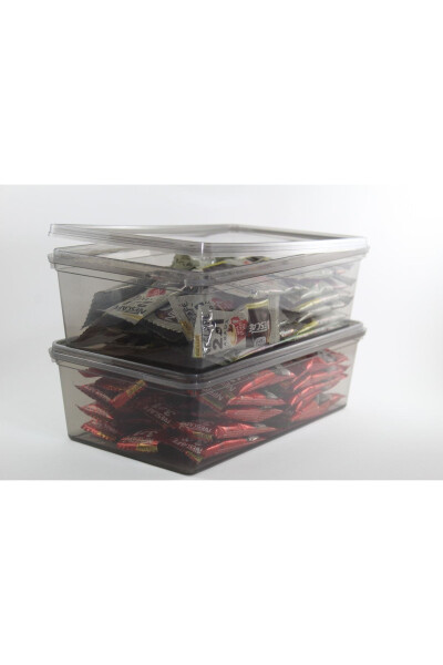 Plastic Anthracite 10 Pcs 2 Lt Lockable Cereal Storage Container Food Toy Coffee Freezer 23x14x8cm - 3