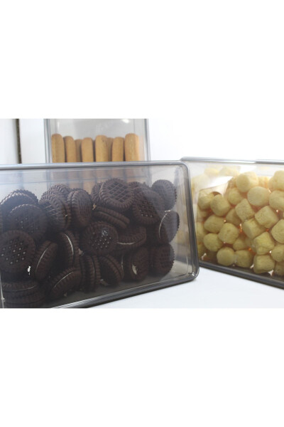 Plastic Anthracite 10 Pcs 2 Lt Lockable Cereal Storage Container Food Toy Coffee Freezer 23x14x8cm - 5