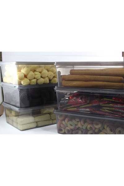 Plastic Anthracite 10 Pcs 2 Lt Lockable Cereal Storage Container Food Toy Coffee Freezer 23x14x8cm - 7