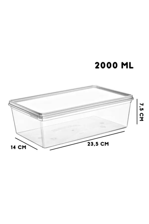 Plastic Storage Container 2 Lt 10 Pieces Self-Closing Freezer Container Airtight - 14