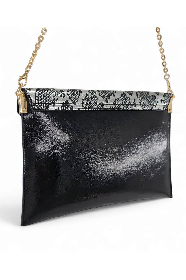 Platinum Snake Pattern Chain Strap Women's Portfolio & Clutch Bag - 8