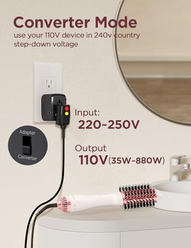 PLAVOGUE Voltage Converter US to Europe, 2000W International Travel Adapter 220v to 110v Power Converter, Universal Travel Plug Adapter to UK, Italy, DE, France AUS and Over 200+ Countries - 2