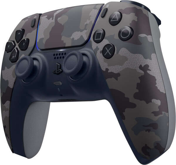 PlayStation 5 DualSense Controller Gray Camouflage with God of War Ragnarok and Mytrix Hard Shell Controller Protective Case - 3 in 1 Bundle for PS5 - 4