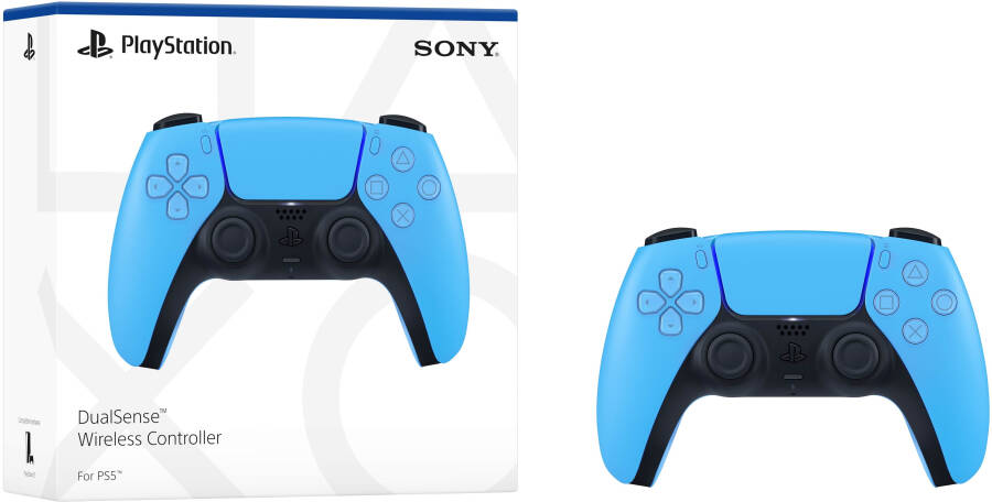 PlayStation 5 DualSense Controller Starlight Blue with God of War Ragnarok and Mytrix Hard Shell Controller Protective Case - 3 in 1 Bundle for PS5 - 5