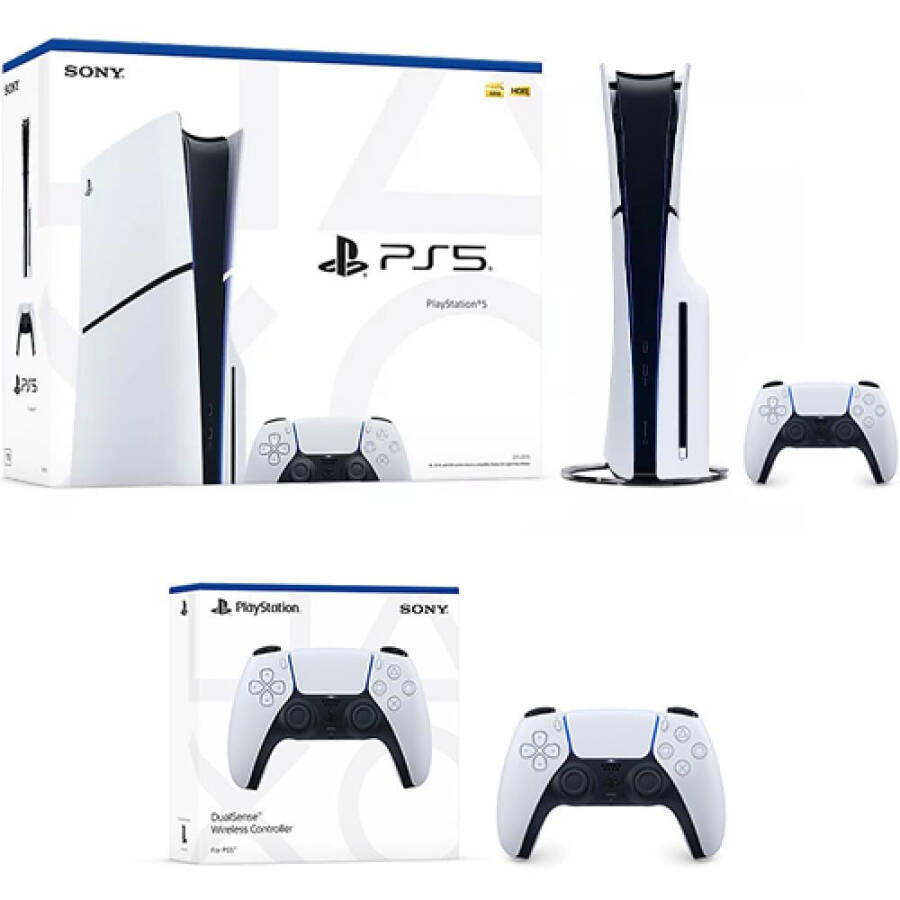 PlayStation 5 Slim Console + Extra PlayStation 5 DualSense Wireless Controller - 1