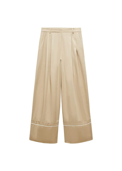 Pleated Cotton Trousers - 1