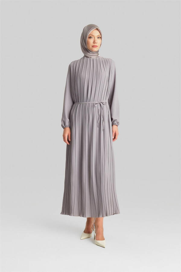 Pleated dress, 24Yd9435, gray - 4