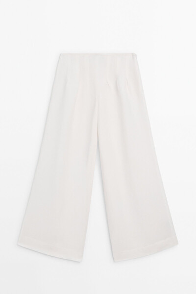 Pleated wide leg pants. - 5