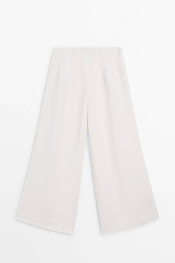 Pleated wide leg pants. - 5