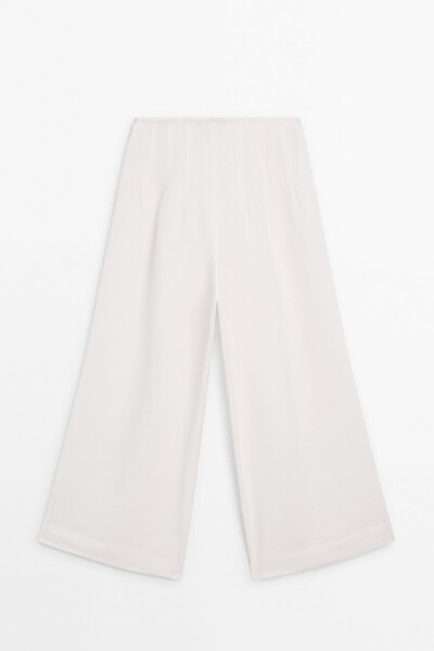 Pleated wide leg pants. - 7