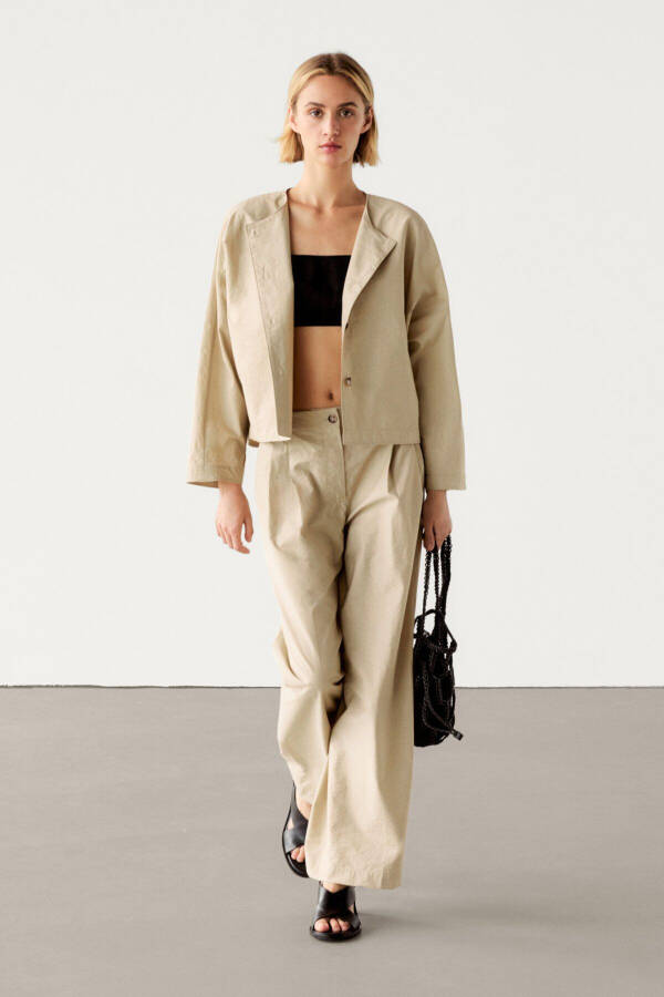 Pleated wide-leg suit pants - 9