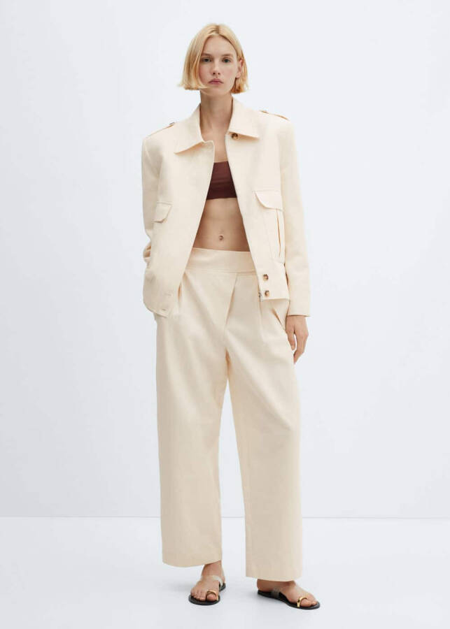 Pleated Wide-Leg Trousers - 4