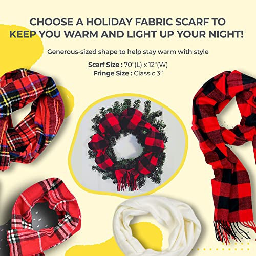 Plum Feathers Plaid Check and Solid Cashmere Feel Winter Scarf, Warm Scarfs, Cold Weather Accessories, Fringe Scarves - 5