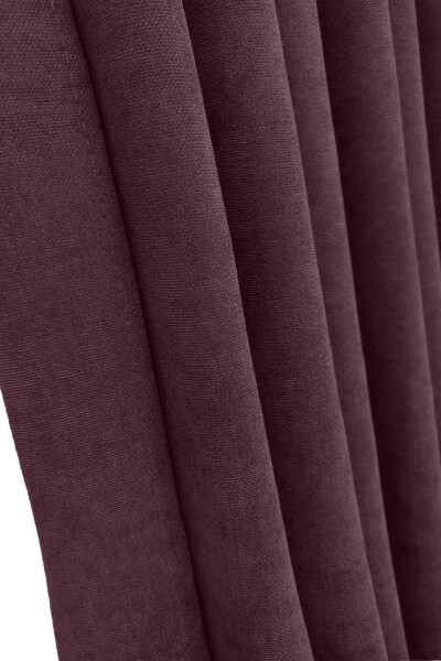 Plum Solid Color Blackout Curtain, Plain Straight Sewing, Extrafor Pleating, Single Panel - 10