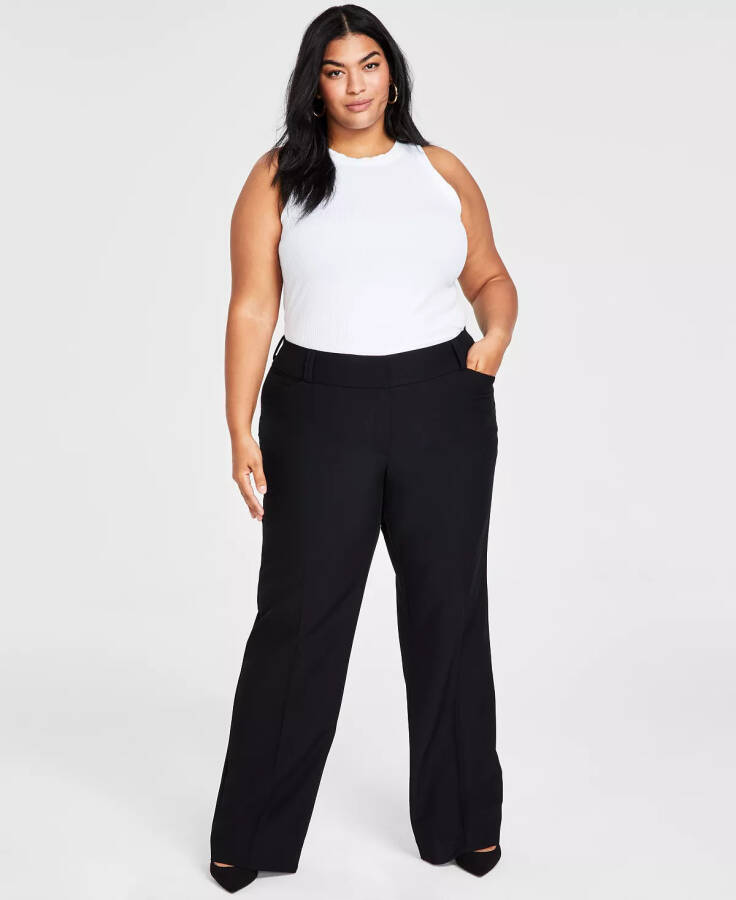 Plus and Petite Plus Size Curvy Bootcut Pants, Created for Modazone Deep Black - 1