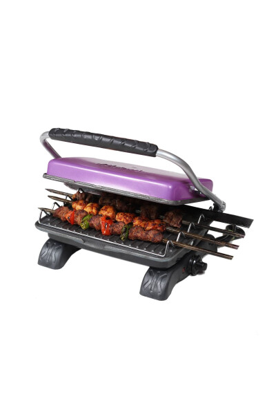 Plus Organic Cast Iron Grill & Toaster Machine Lilac Grill Attachment with Brush - 3