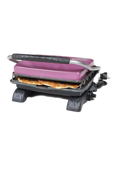 Plus Organic Cast Iron Grill & Toaster Machine Lilac Grill Attachment with Brush - 4