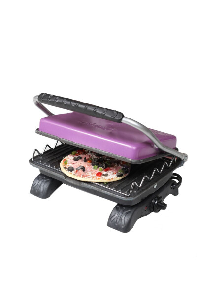 Plus Organic Cast Iron Grill & Toaster Machine Lilac Grill Attachment with Brush - 5